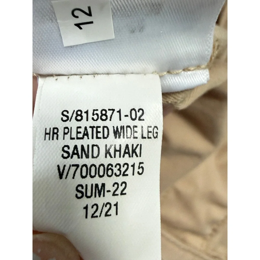 Gap New Pleated Wide Leg Khaki Pants Womens 12 Tan High Rise Academia Preppy - Picture 10 of 11